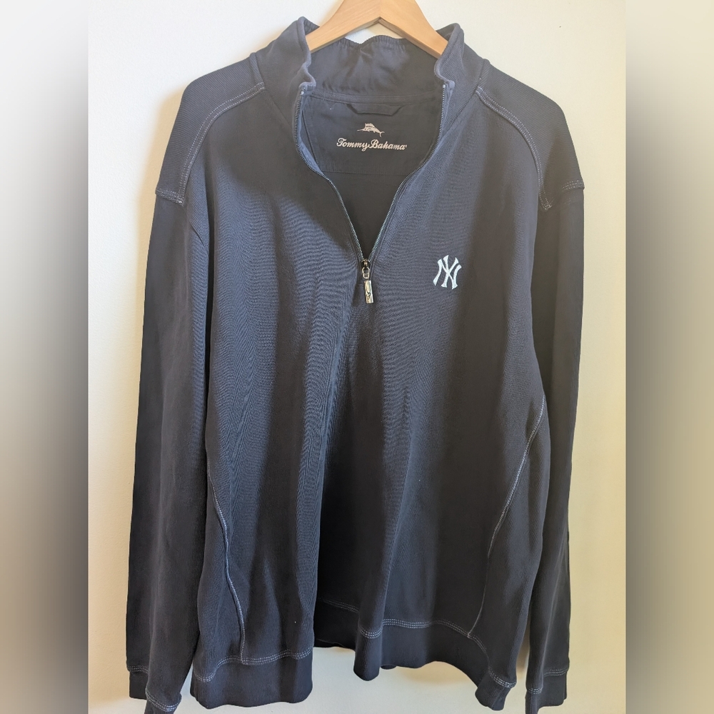 Tommy Bahama Navy Zip-Up Sweater